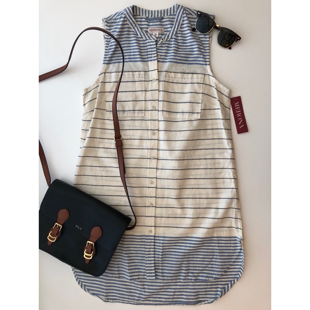 💐SALE! Blue & Cream Striped Tunic Dress ⛵️